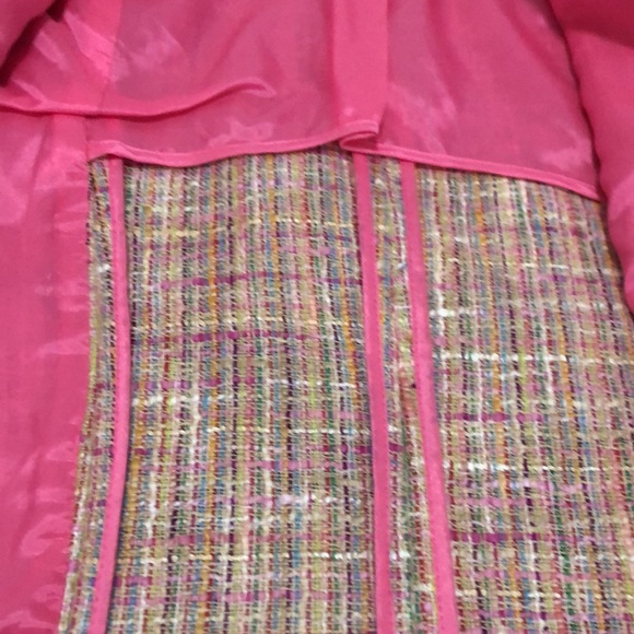 Dana Bachman Pink Multi Color Tweed Blazer Women’s Size 6 - Picture 6 of 11